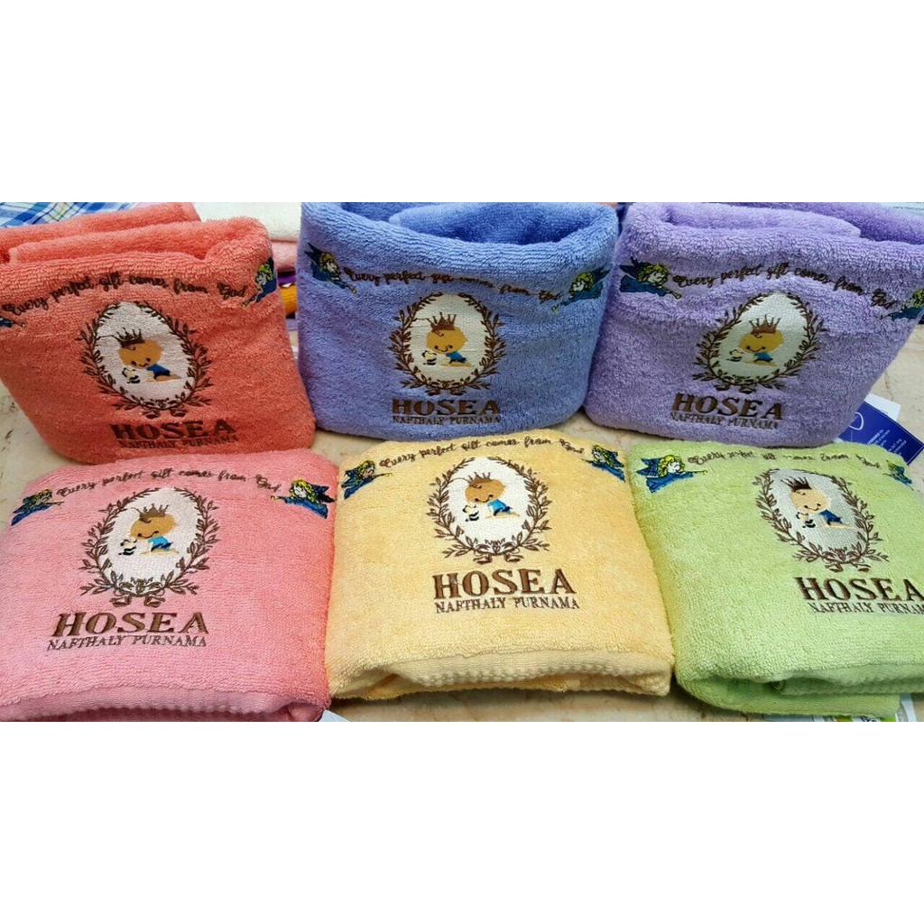 handuk 70x140 bordir gambar + nama
