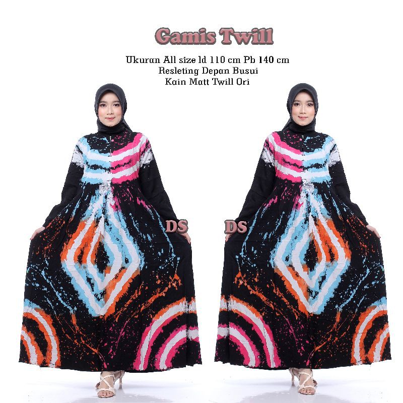 Spesial Promo Gamis Twil Ory Abstrak / Gamis Twil Terlaris dan Terbaru /Bisa COD