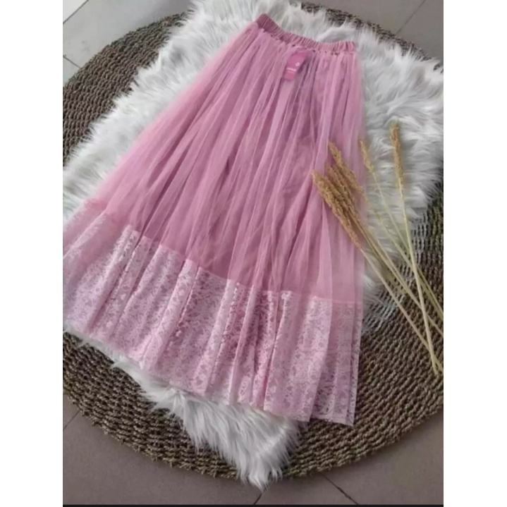 ROK TUTU RENDA CANTIK/ROK WANITA DEWASA PANJANG/ROK TILE RENDA/ROK FULL RENDA /ROK MUARAH MUSLIM//TE