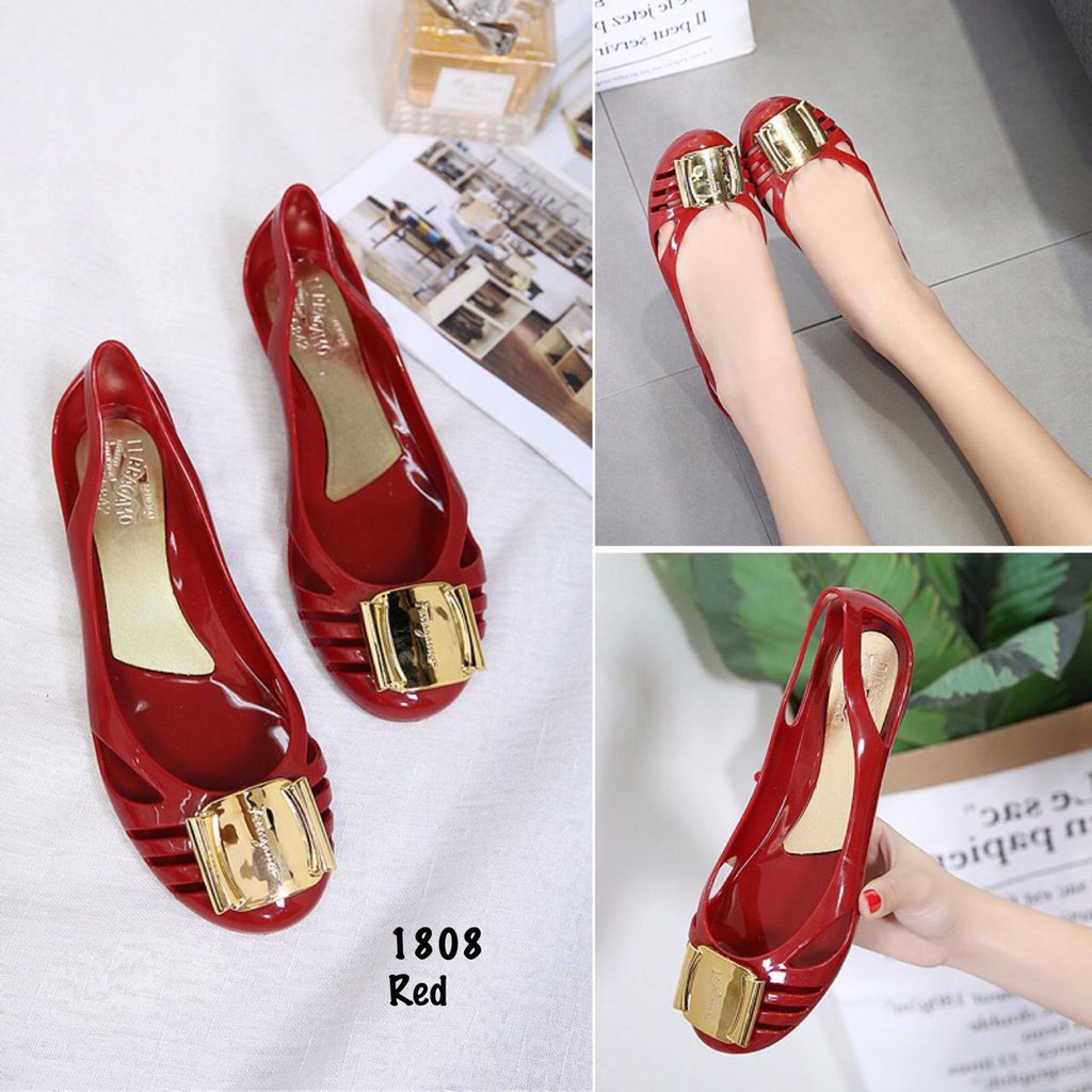 ✨ COD ✔️ SEPATU WANITA FLATSHOES 1808 90F JELLY SHOES 100% ORIGINAL WANGI LENTUR CANTIK RINGAN KUALITAS IMPORT ANTI SLIP