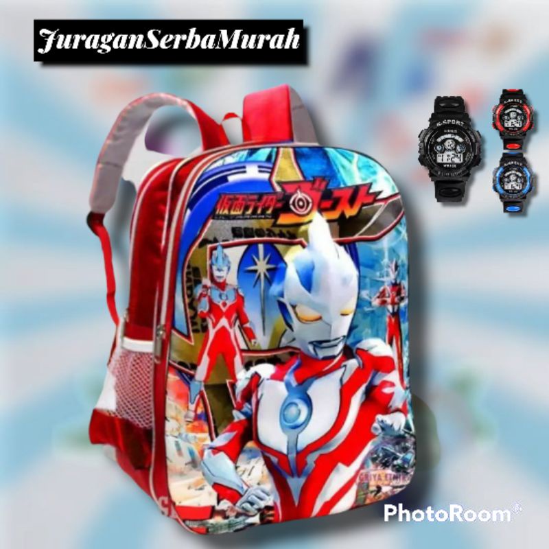 TAS SEKOLAH ANAK LAKI ULTRAMEN EMBOS / TAS ANAK LAKI LAKI SD / TAS ANAK LAKI LAKI 3D TIMBUL