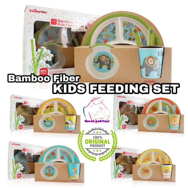 BABIESFIRST BAMBOO FEEDING SET ZOO EDITION