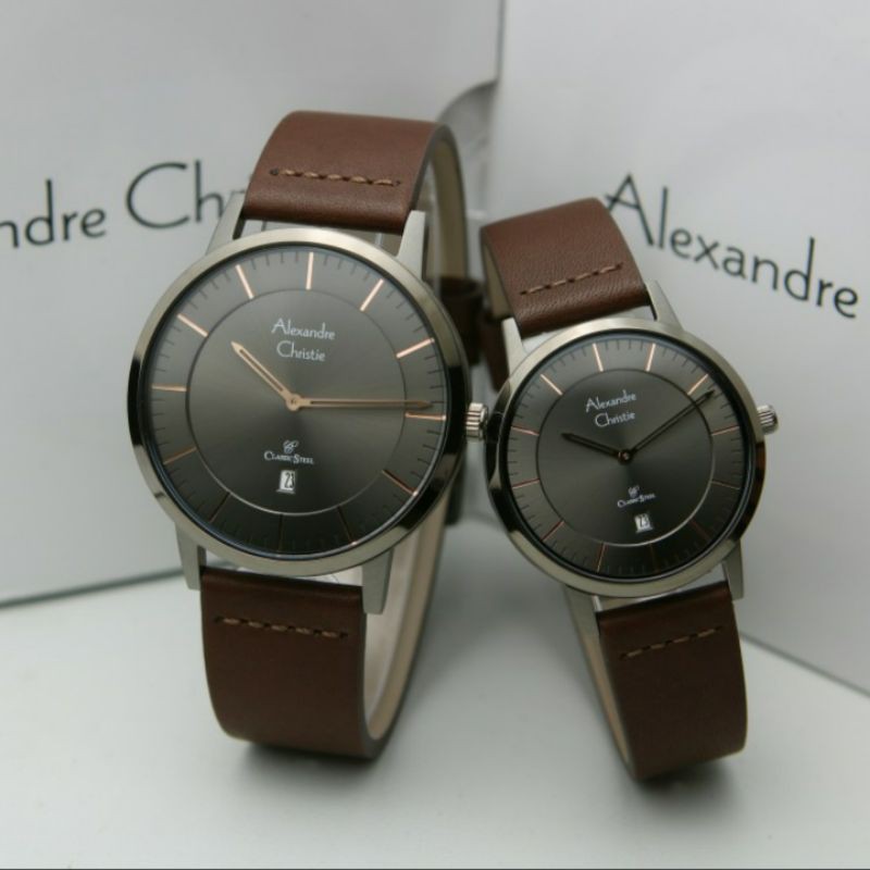 ALEXANDRE CHRISTIE AC8639 BLACK BROWN COUPLE.ORIGINAL GARANSI RESMI 1TAHUN