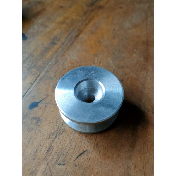Pulley puly puli Alumunium 1,5 inch tanpa kepala untuk dinamo dc /puly mesin harumanis lobang as far