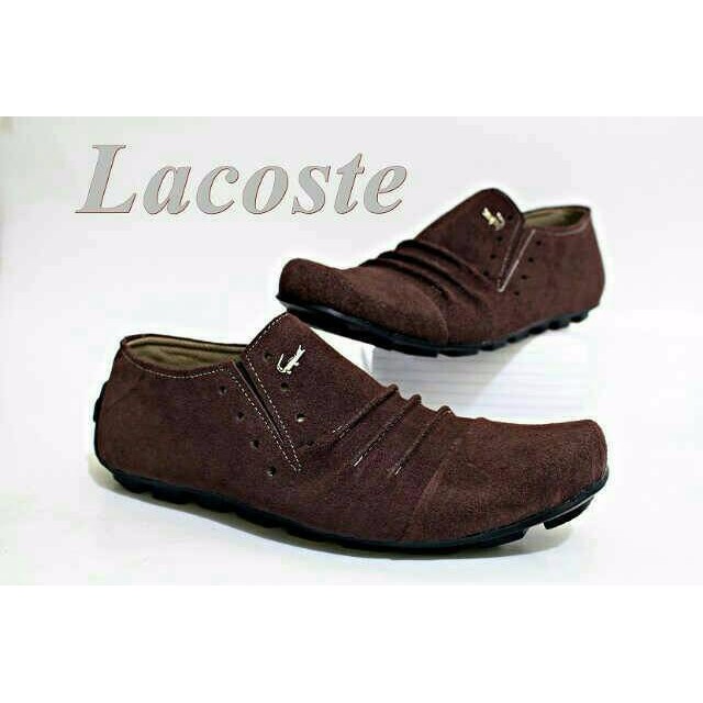 LACOSTE CASUAL SLIP ON SLOP KULIT SUEDE 5 VARIAN FREE KAOS KAKI PALING LARIS