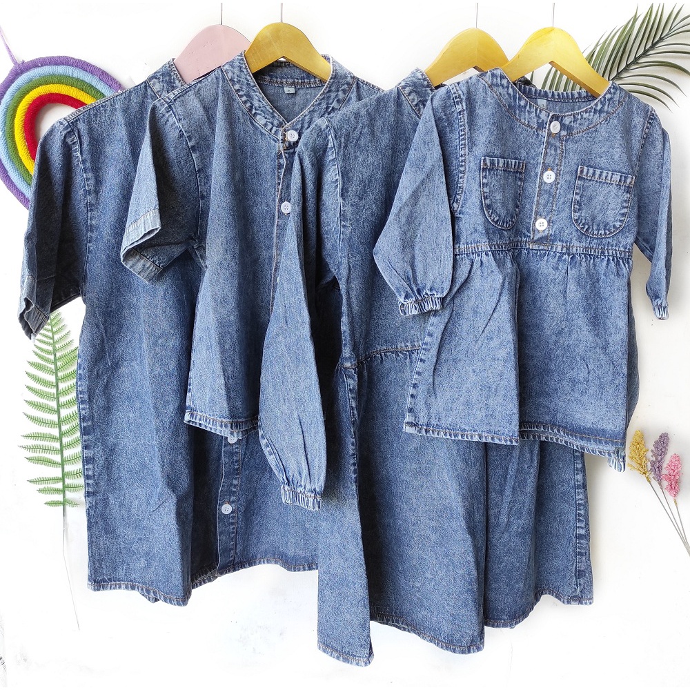 KEMEJA JEANS COUPLE / KEMEJA KELUARGA JEANS / KEMEJA SNOW BLUE / DRESS SNOW BLUE / KEMEJA JEANS / KE