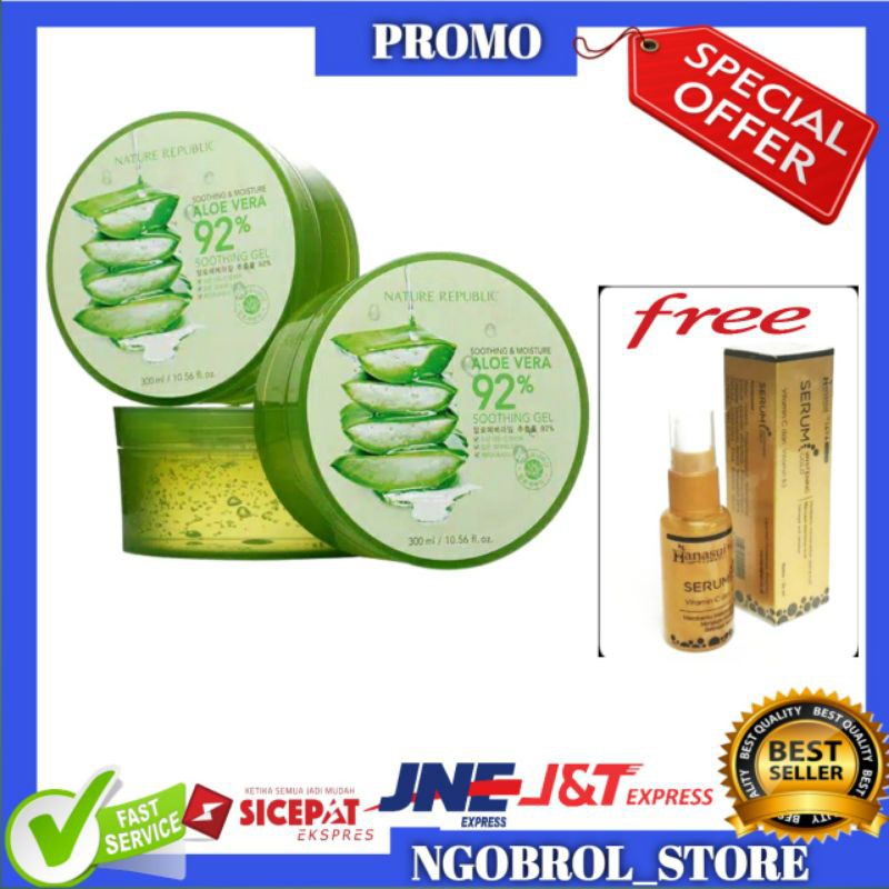 Nature Republic Aloe Vera Asli Free Serum Hanasui Gold