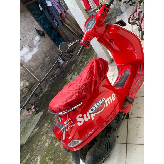 Sarung Cover Pelindung kulit jok motor Murah anti air Waterproof Untuk Vespa Lx Primavera, S, New Sprint Gts Super / Sarung Jok Vespa Metic - COD Terlaris