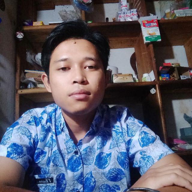 Supplier Kemeja Pria Cowok Casual Lengan Pendek Motif Biru Tua Corak Batik Shell Keren Dan Gaya