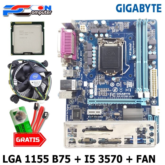 MAINBOARD MOBO MOTHERBOARD SOKET 1155 B75 Dengan i5 3570