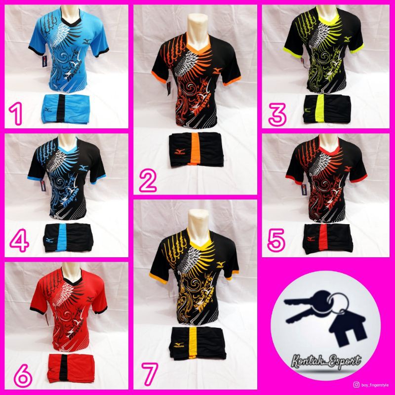 kaos jersey mizuno motif elang cocok untuk sepak bola, futsal, volly, batminton