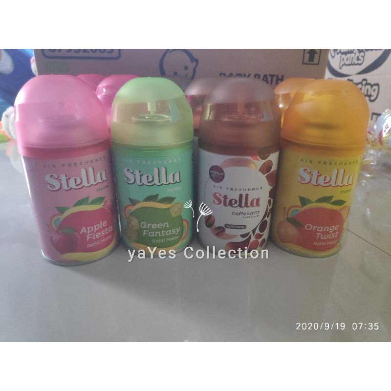 Stella home 225 ml pengharum ruangan matic refill air freshener metik refil lemon Apple caffe latte