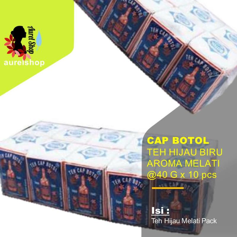 

CAP BOTOL Te Melati Biru kemasan 40 gram