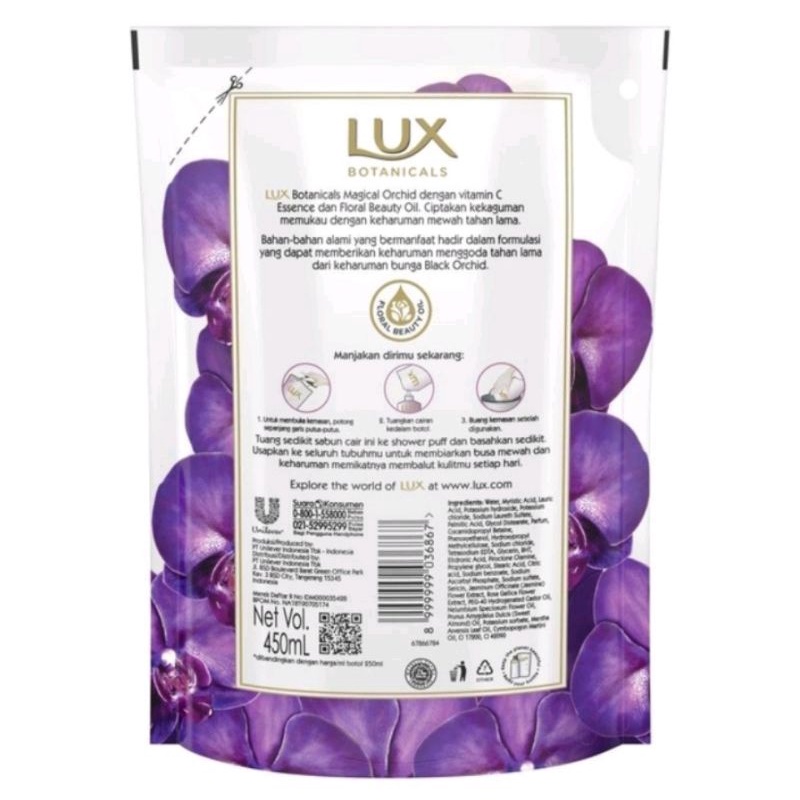 825ML LUX BOTANICAL MAGICAL ORCHID SOFT ROSE JASMINE BODY WASH SABUN MANDI CAIR 400ml sakura bloom bluebell