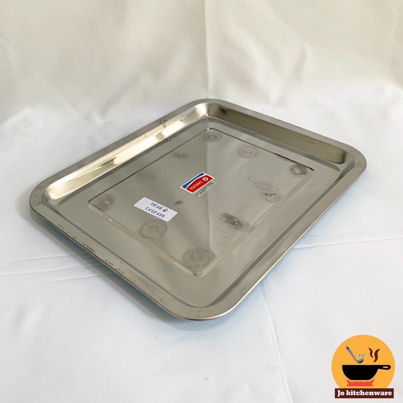 Nampan / baki segi stainless ceper sakura tebal / 32x27x2 cm