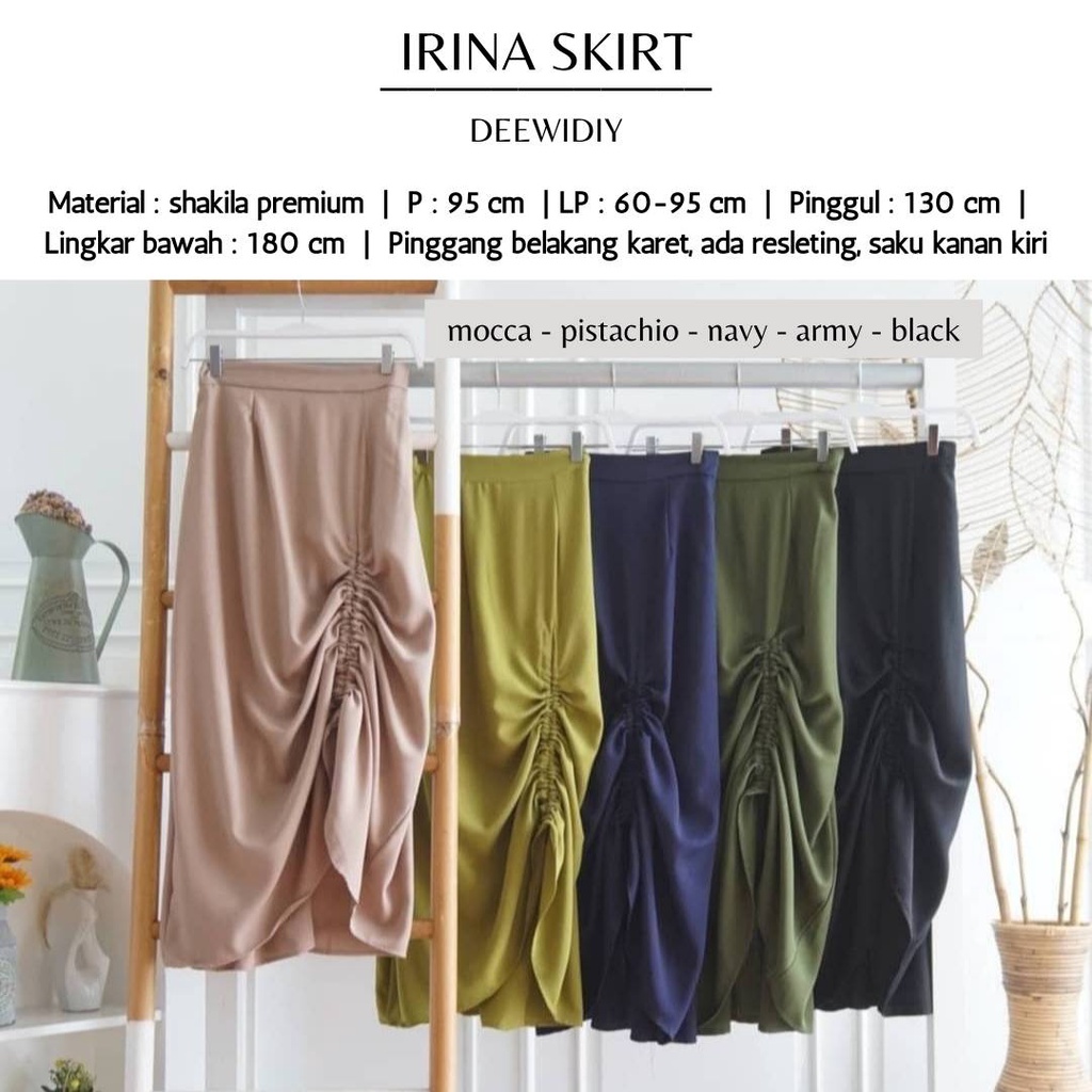 ROK PANJANG A-LINE ROK KERJA WANITA / ROK CANTIK 2 STYLE UNTUK FORMAL DAN PESTA - IRINA SKIRT DEEWIDIY