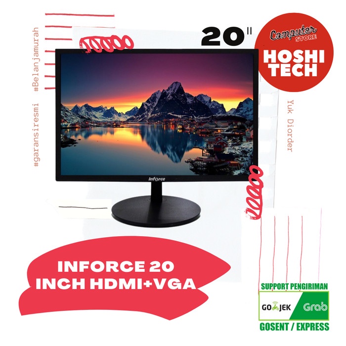 MONITOR LED Inforce 19'5 inch HDMI/VGA HD1366x768 GARANSI RESMI