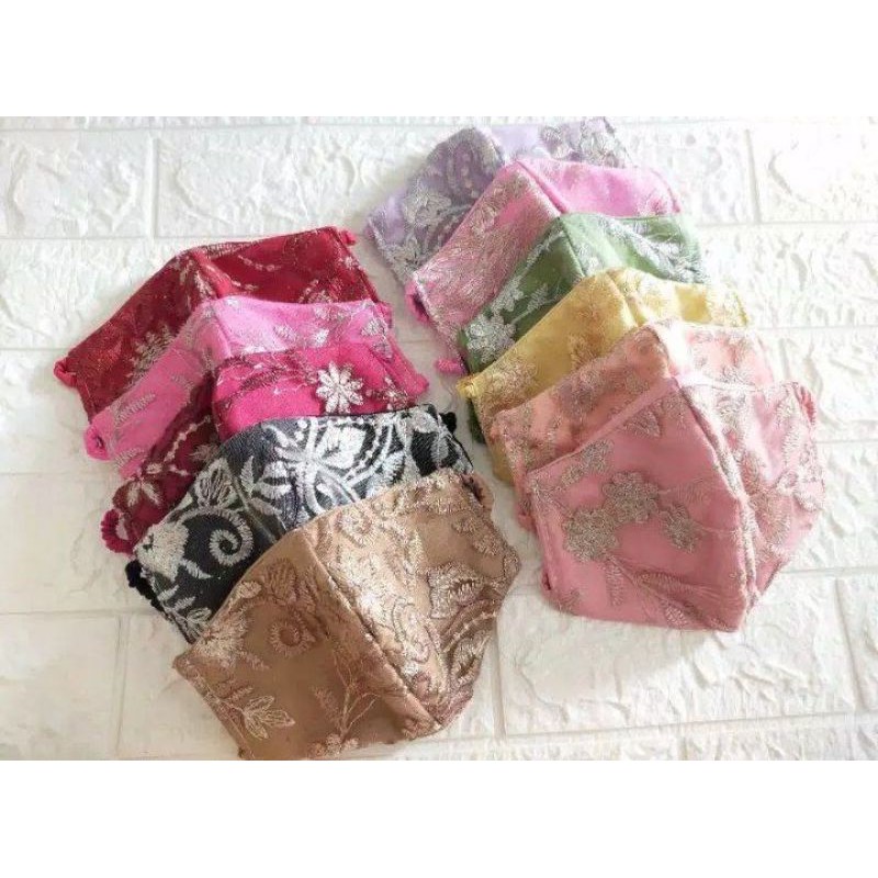 READY Masker Cantik Brukat Premium Karet Serut Hijab