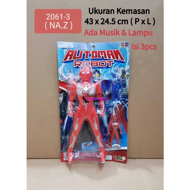 ( DOS ) Mainan Anak Robot Automan 1 Ultraman Besar 2 Ultraman kecil 2061-3