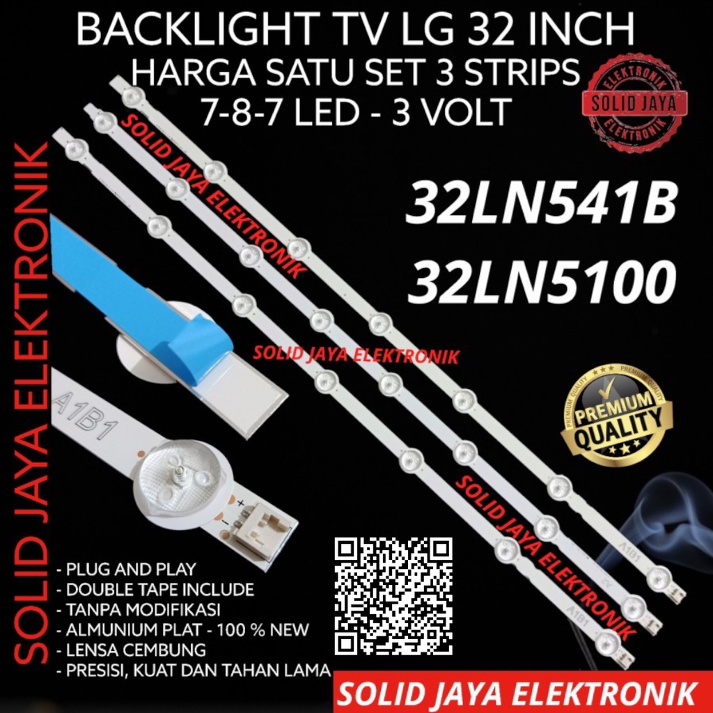 BACKLIGHT TV LED LG 32 INC 32LN541 32LN5100 32LN B LAMPU BL 3V 32LN541B 32LN 7-8-7 KANCING LED LENSA CEMBUNG 3V 3 V VOLT 787 LAMPU LG 32INC INCH IN