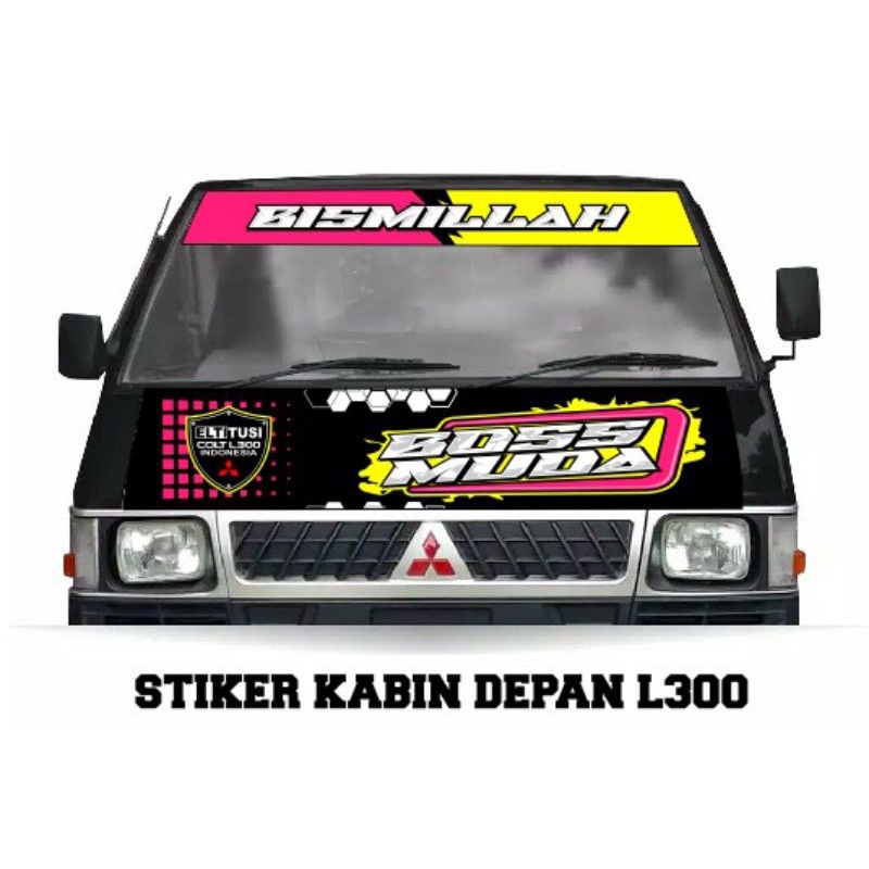 stiker kabin depan + lis kaca L300