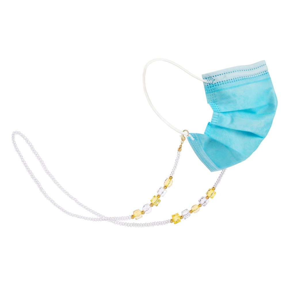 Korean Fashion Water Cube Transparent Crystal Rice Bead Mask Chain