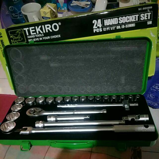 Tekiro Kunci Sok Set 24pcs 1/2 6pt Dr. 8 - 32mm, Kunci Sock Tekiro