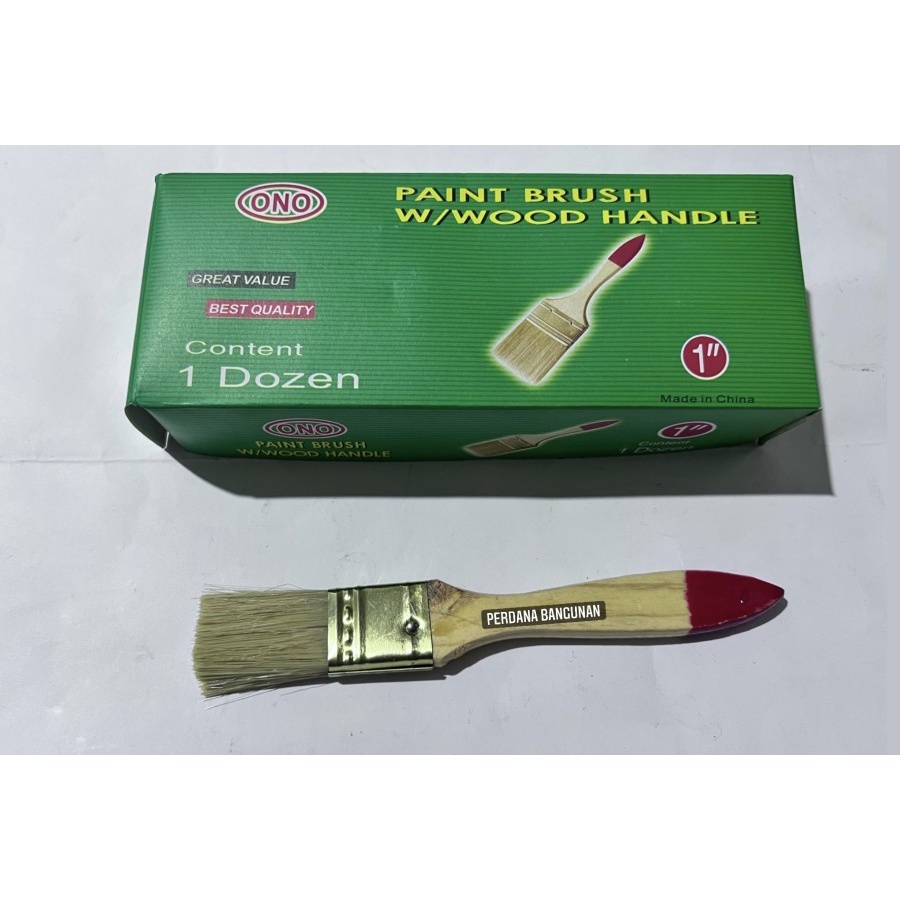 Kuas Cat Tembok Gagang Kayu ONO - Kuas Cat Serbaguna Paint Brush - 1 Inch