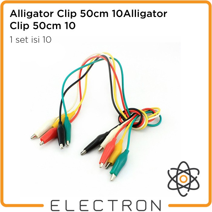 Alligator Clip 50cm 10 Jepit Buaya Kabel Cable Test Clip Leads Jumper