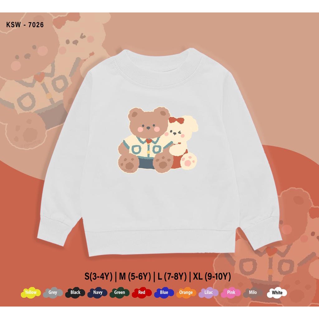 SWEATER ANAK-ANAK / TEDDY BEAR SIT / SWEATER KIDS / 1-10 TAHUN / BAHAN FLEECE PREMIUM / ADEM / UNISEX / BEST SELLER