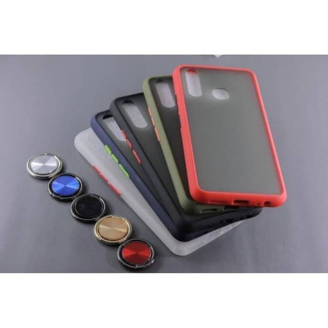 Samsung A50 A50s A30s Silikon Matte coloured +Ring Handphone