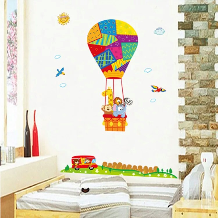 RELIZA WALL STICKER KERETA ANAK TRANSPORTATION BALON UDARA STIKER DINDING ABC1051