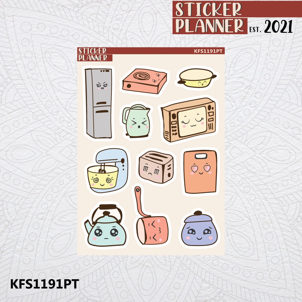 

Kawai Kitchen Set Sticker Planner | Sticker Sheet, Bujo, Hobonichi, Scrapbook, Journal, & Agenda