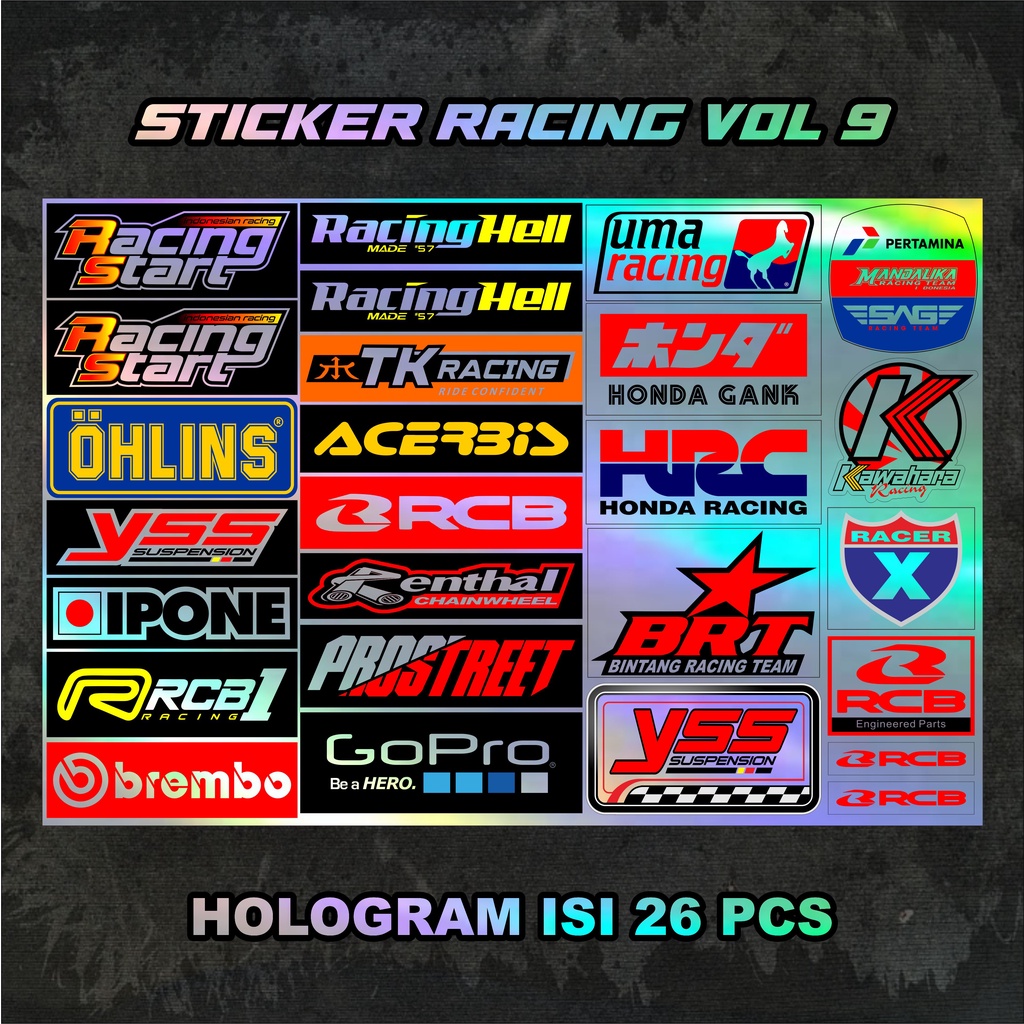 Sticker Pack Racing Sticker Hologram Stiker Motor