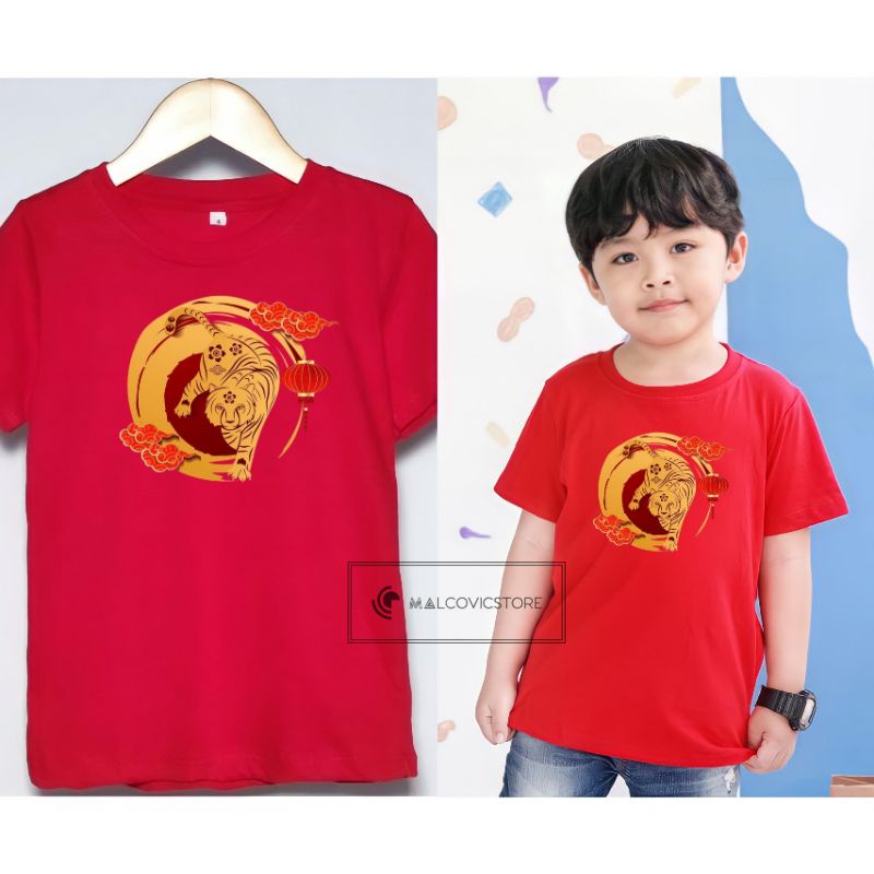 Kaos Anak Tahun Baru Imlek 2022 Macan - Baju Imlek 2022 Macan Untuk Anak Laki-laki Dan Perempuan Usi