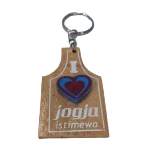 GANTUNGAN KUNCI TELENAN I LOVE JOGJA ISTIMEWA HARGA PER PCS - SOUVENIR MURAH