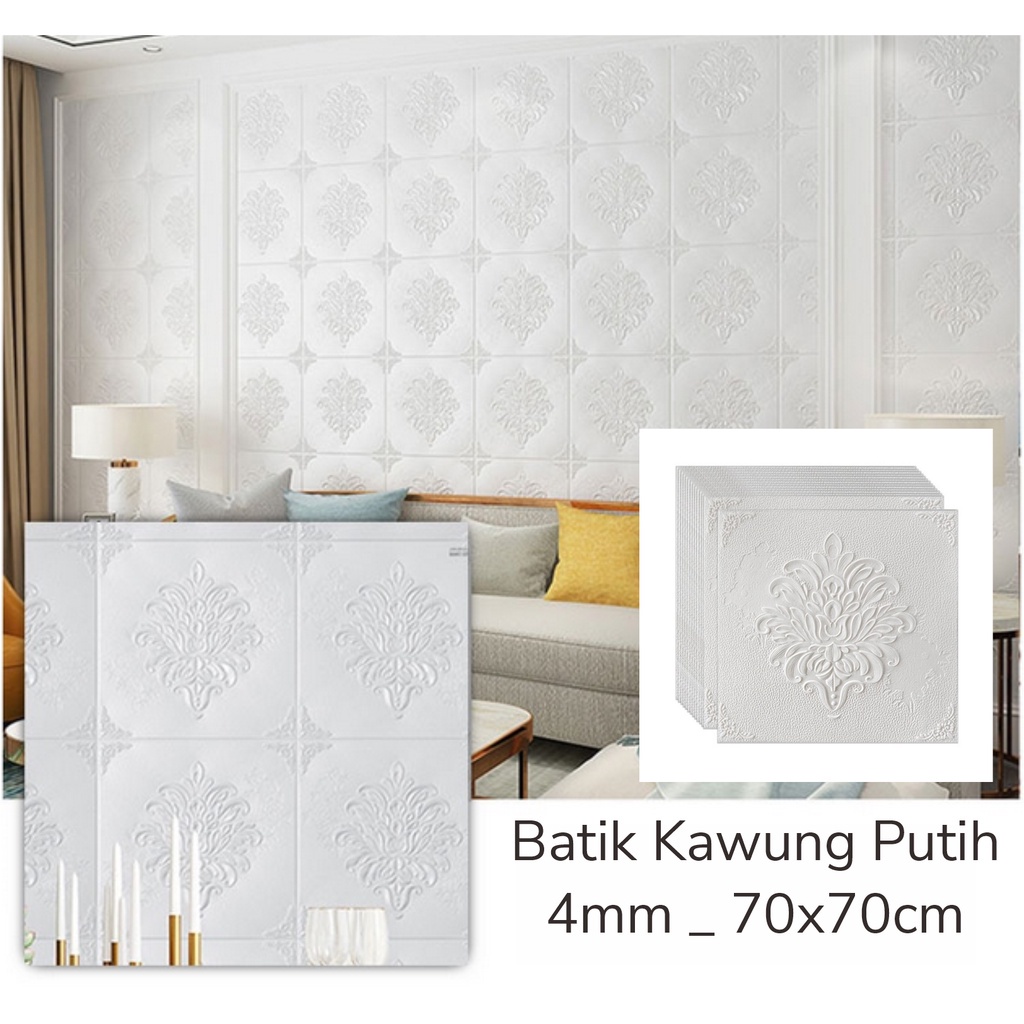 BATIK KRISTAL 70X70cm | Wallpaper Foam 3D Sticker Dinding Hiasan Dekorasi Kamar Tidur Plafon Wallfoam Kedap Peredam Suara-BTK KAWUNG 4MM