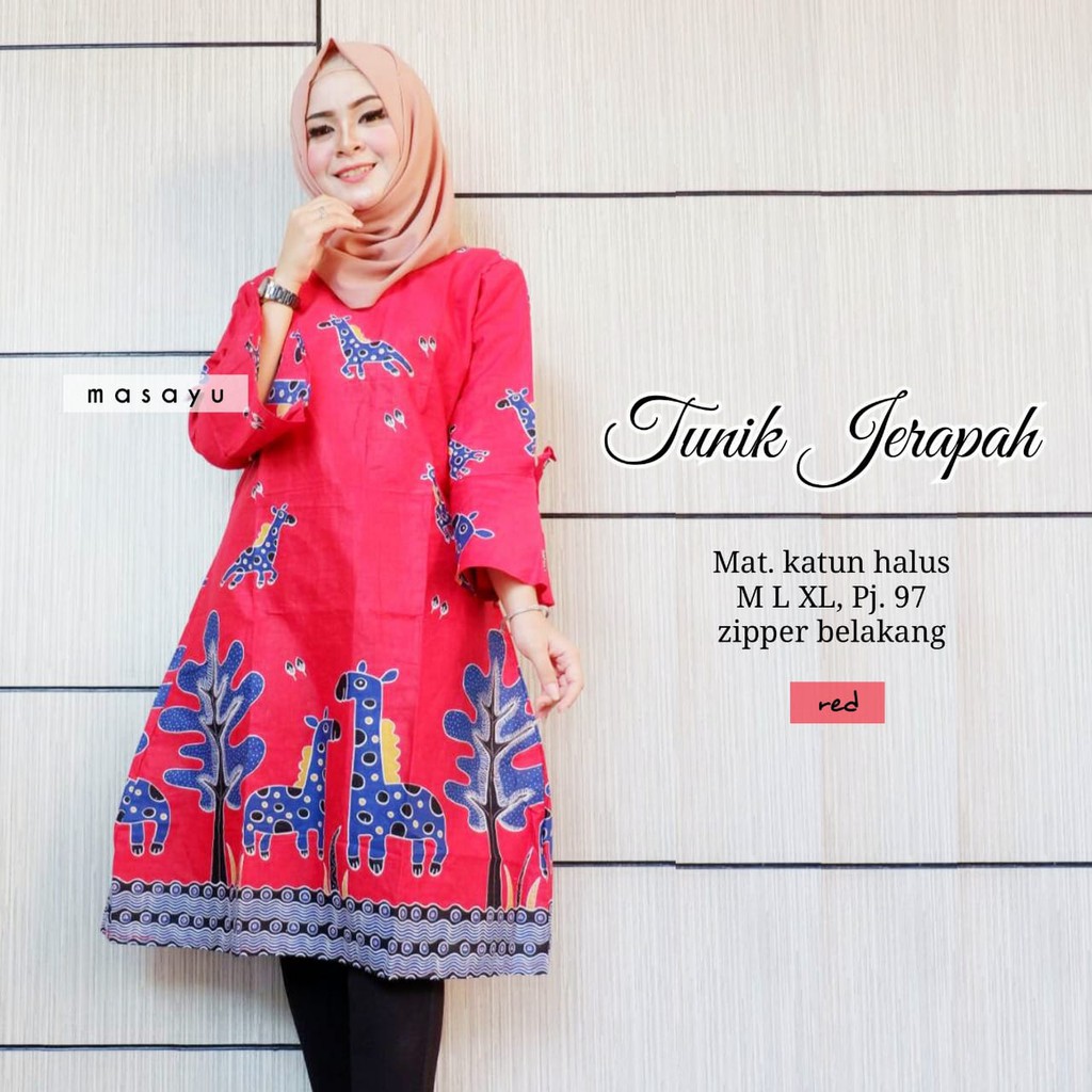 Zola Batik Wanita Batik Tunik Jerapah