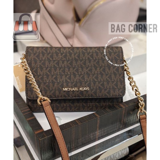 BagCorner - MICHAEL KORS JET SET TRAVEL MEDIUM MF PHONE CROSSBODY SIGNATURE MK1085