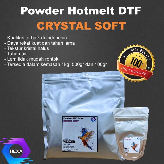 

Bubuk DTF / Serbuk DTF / Powder DTF Hotmelt Crystal Soft Hexa 1kg