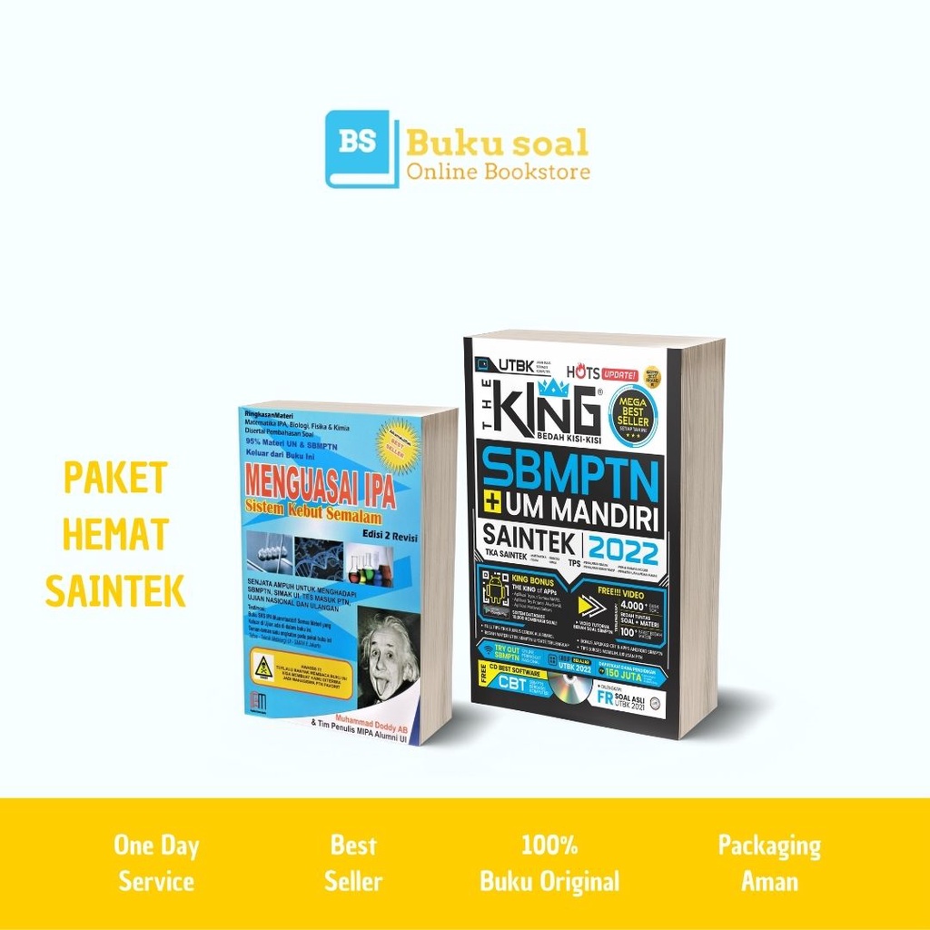 PAKET UTBK SAINTEK / THE KING SAINTEK 2022 + SKS SAINTEK + BEST EBOOK TPS UTBK