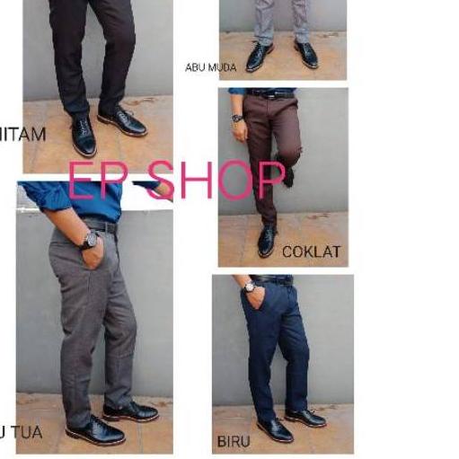 ☀ Celana kerja pria slimfit slim fit celana formal slimfit slim fit hitam navy abu coklat ➴