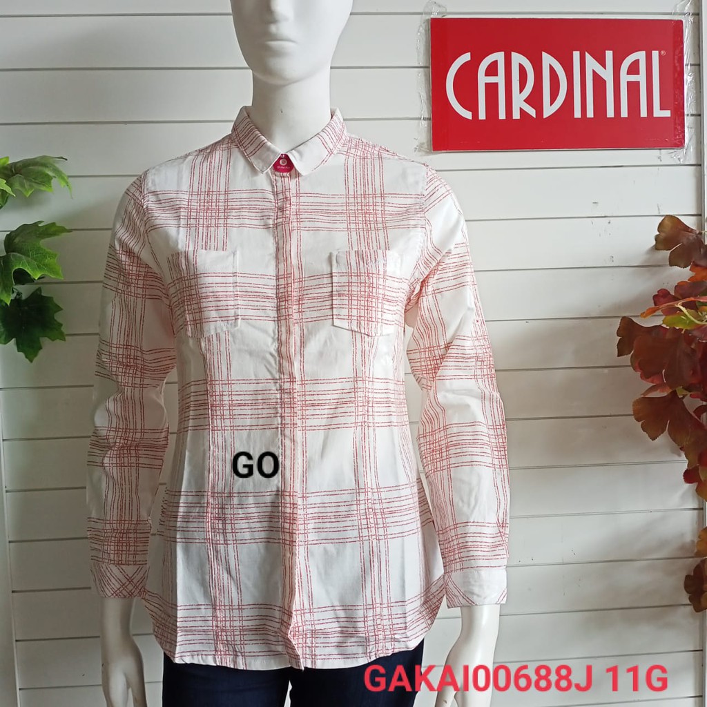 gof KTF CARDINAL GIRL KEMEJA Pakaian Wanita Atasan Kemeja Hem Casual Santai Original Lengan Panjang