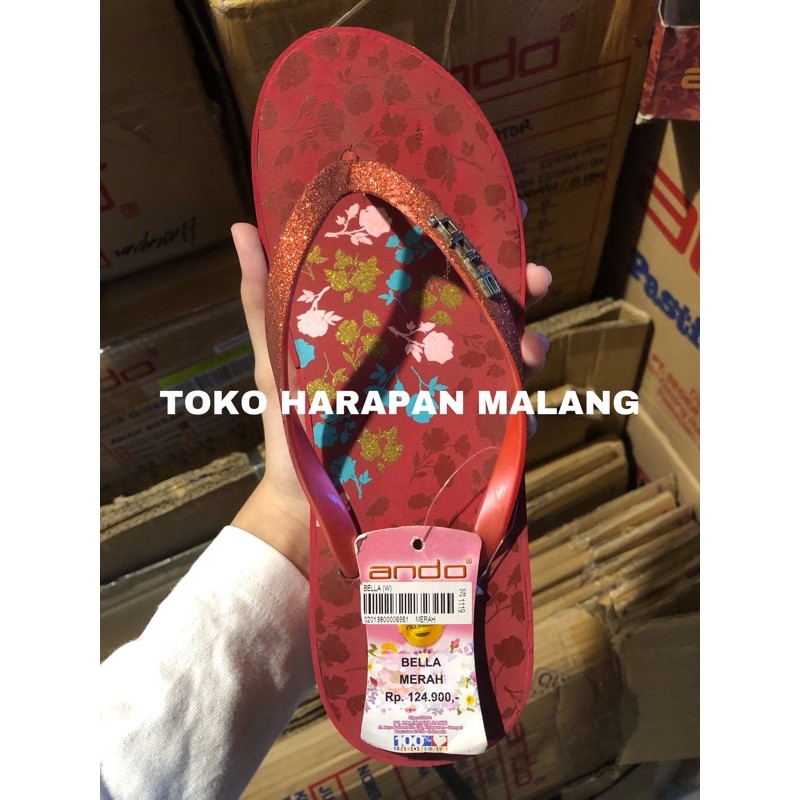 ando bella sandal jepit wedges wanita perempuan dewasa [TOKO HARAPAN MALANG]