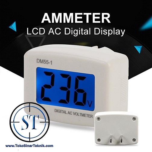 Voltmeter Digital AC 80-300V DM55-1 ( Siap Pakai ) Volt Meter Colok Langsung Listrik Colokan Stop Kontak Digital LED