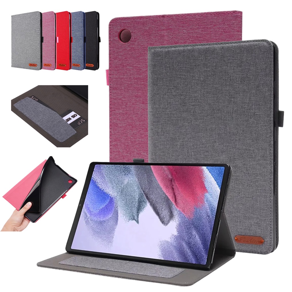 Casing Untuk Oppo Pad Air (2022) 10.36 &quot;OPD2102 X21N2 Fashion Tablet Stand Case Kain Tenun Tekstur Flip Book Card Dompet Holder Leather Cover