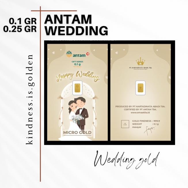 Wedding Gold - Antam Gold Wedding Series Kado Emas Pernikahan 0,1 Gram 0,25 Gram