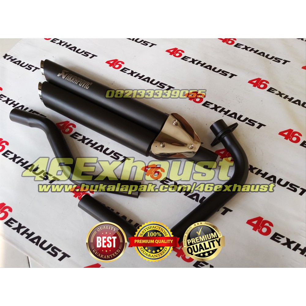 Knalpot Benelli Motobi 200 Evo Efi Suara Harley Model Akrapovic Double Silencer Fullset PNP
