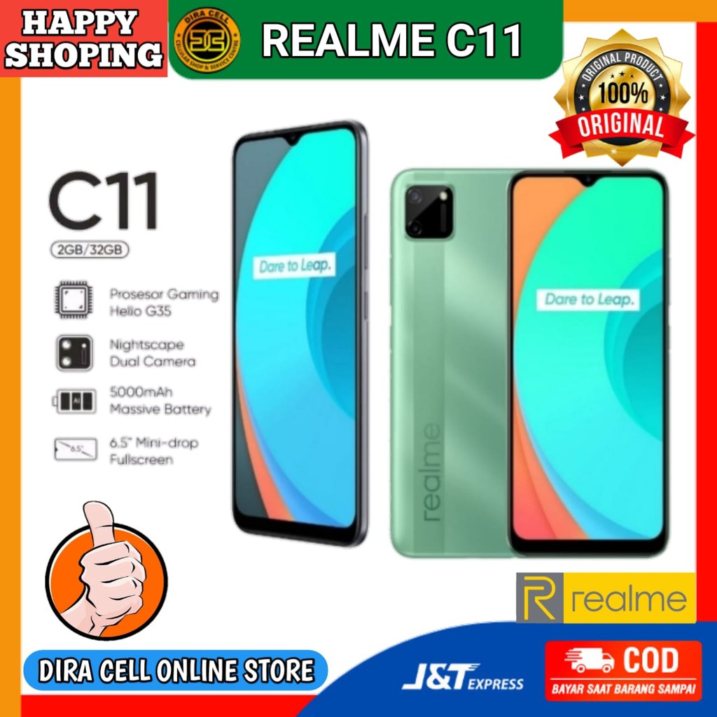 Hp murah handphone REALME C11 RAM 2GB ROM 32GB terbaru garansi resmi 1 tahun