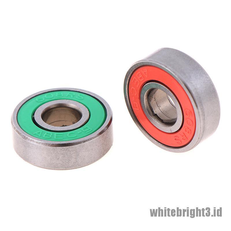 ❤White3 Warna Putih❤ 5pcs ABEC-9 608RS Roda Bola Segel Untuk skateboard / Skuter